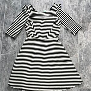 Pixley Black and White Striped Long Sleeve Dress